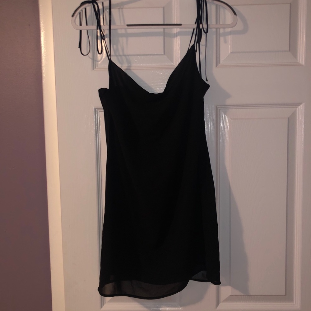 Forever 21 small black satin mini dress